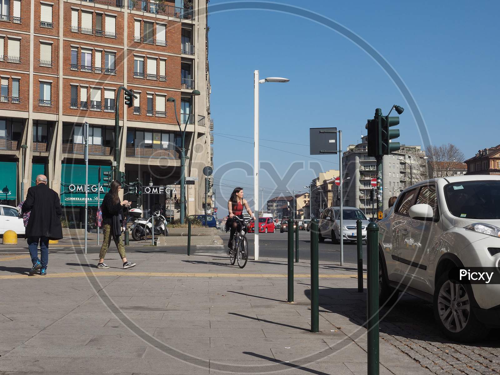 Pedestrians And Bike In Turin