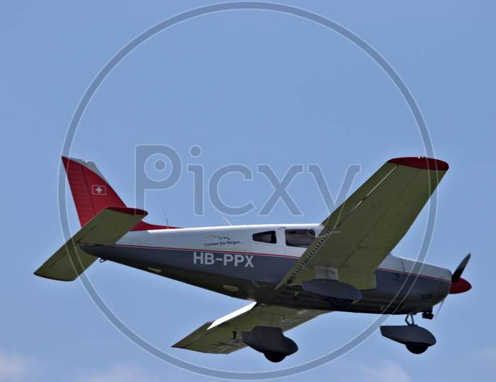 Piper Pa-28-181 Archer Ii At The Airport Saint Gallen Altenrhein In Switzerland 20.4.2021
