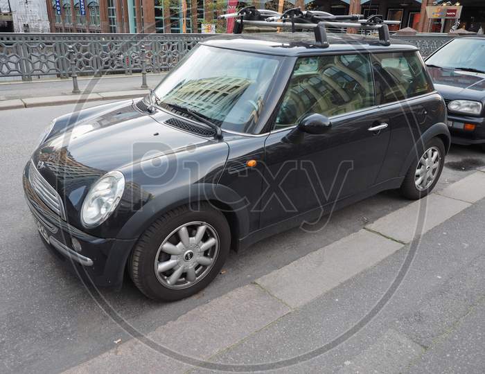 Hamburg, Germany - Circa May 2017: Black Mini Car