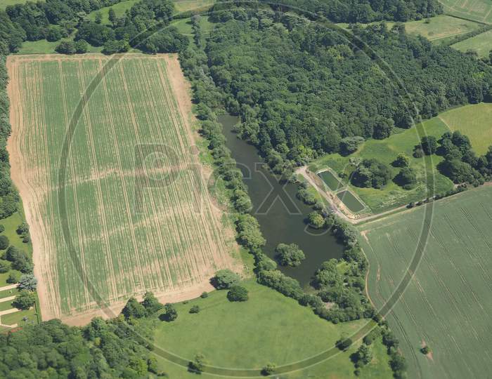 Aerial View Of Great Hallingbury, Uk