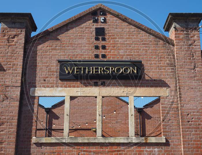 Chepstow, Uk - Circa September 2019: Wetherspoon Pub Sign