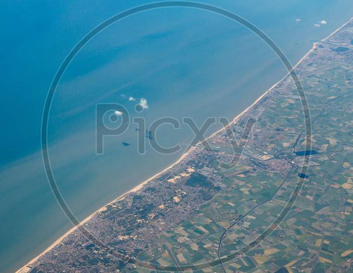 Aerial View Of Belgium Coast