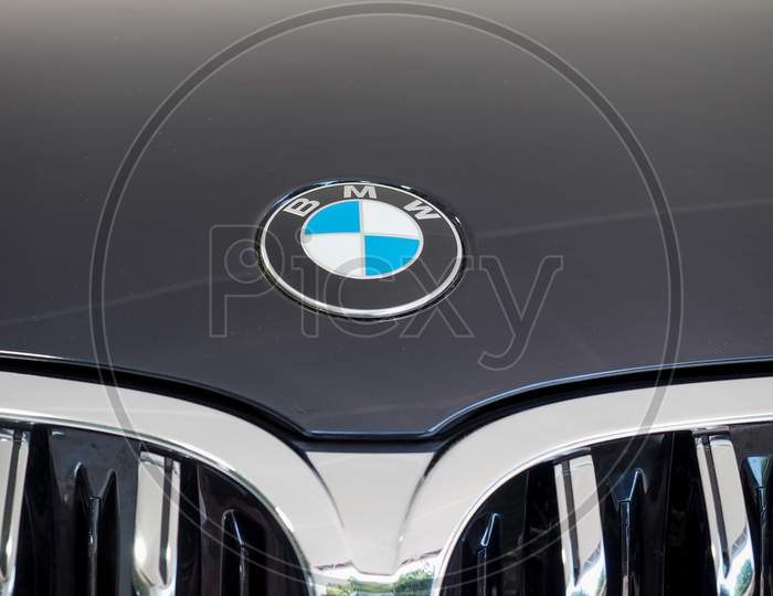 Berlin, Germany - Circa June 2019: Bmw Logo On Car Hood
