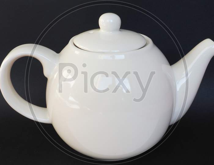 White Teapot Over Black