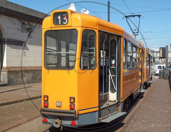 Vintage Tram In Turin