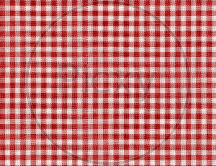Red Checkered Fabric Texture Background