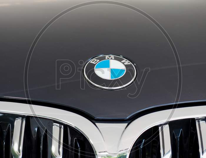 Berlin, Germany - Circa June 2019: Bmw Logo On Car Hood