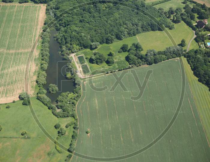 Aerial View Of Great Hallingbury, Uk