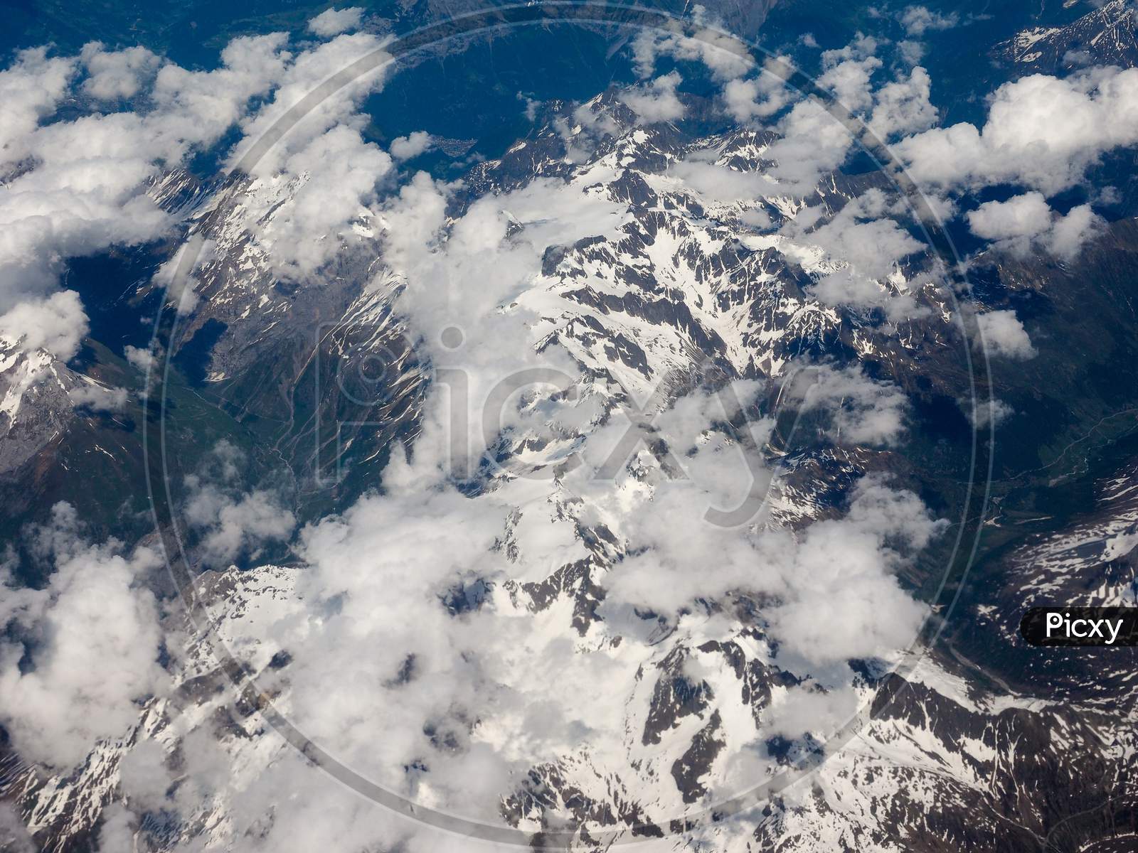 Aerial View Of Swiss Alps