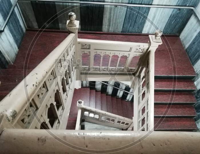 Top view of Wooden Staircase