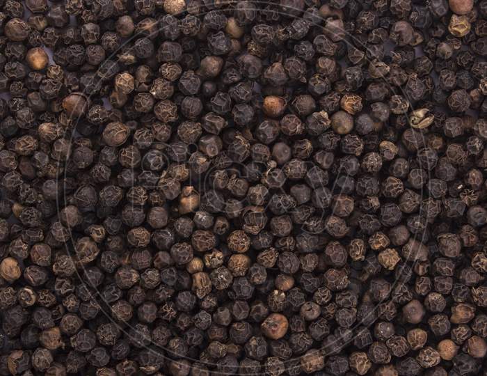 Black Pepper Corns Spices Stock Photo