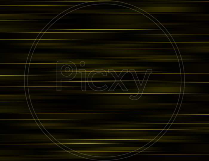 Abstract Dark background with golden Horizontal Stripes. Black gold linear Striped motion modern texture.