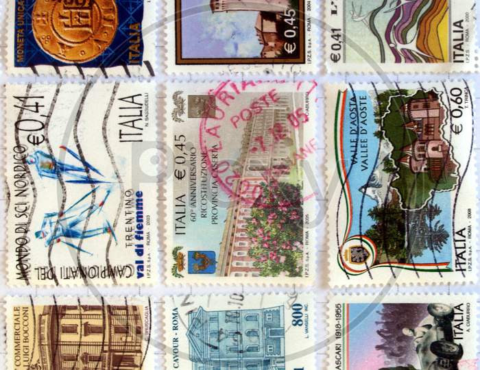 Range Of Italian Postage Stamps