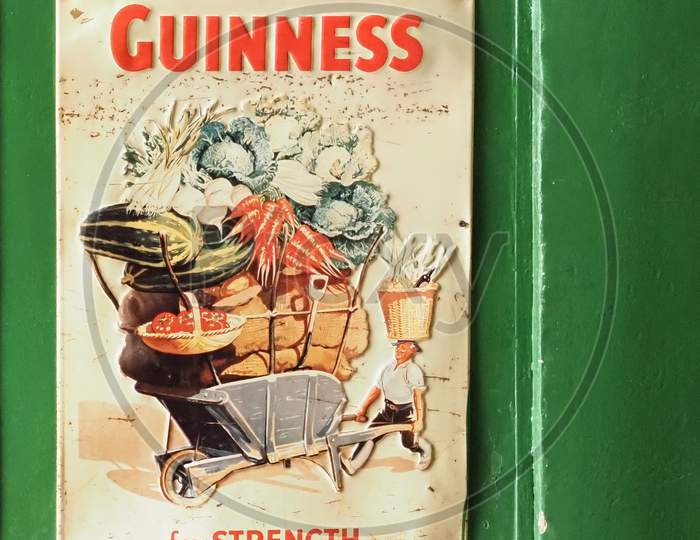 Dublin, Ireland - Circa August 2019: Guinness Sign