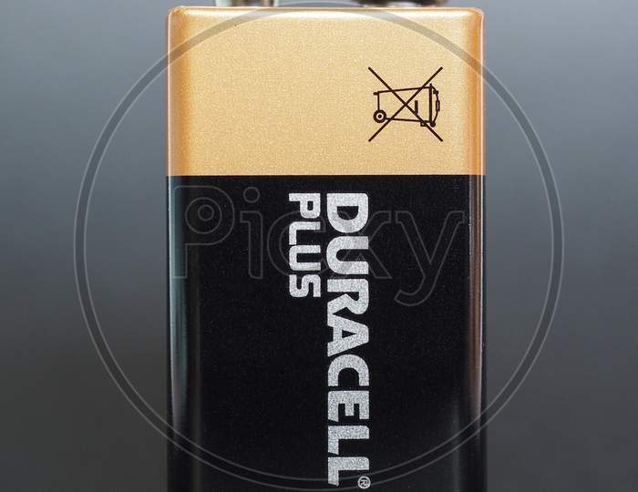 New York, Usa - January 10, 2015: Duracell 9V Batteries