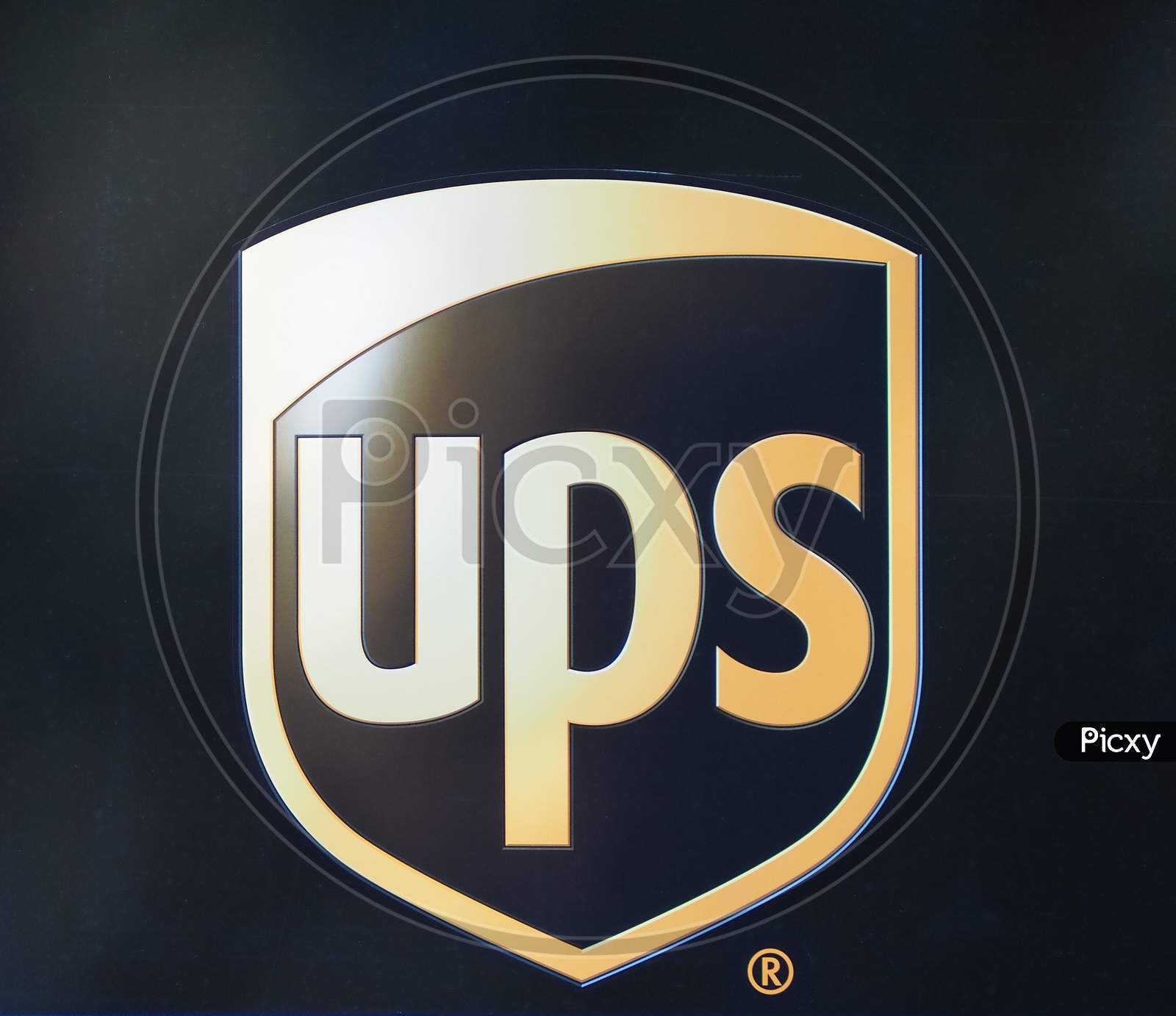 Duesseldorf, Germany - Circa August 2019: Ups Sign