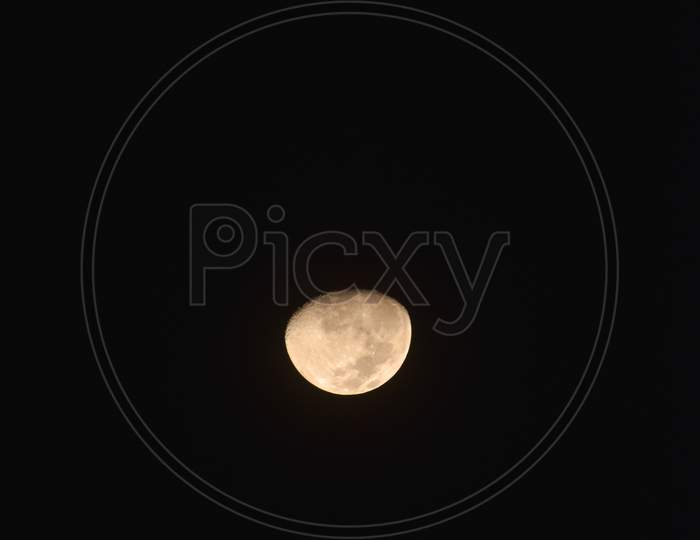 Beautiful Half-Moon Day Moon