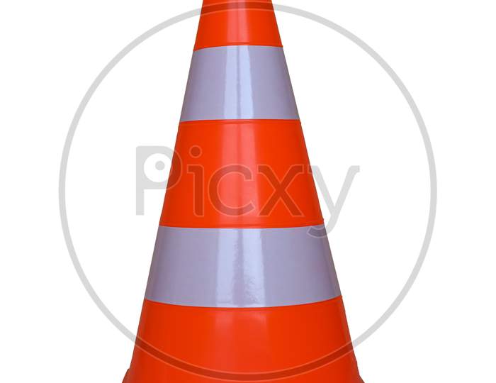 Traffic Cone Sign Isolated Over White