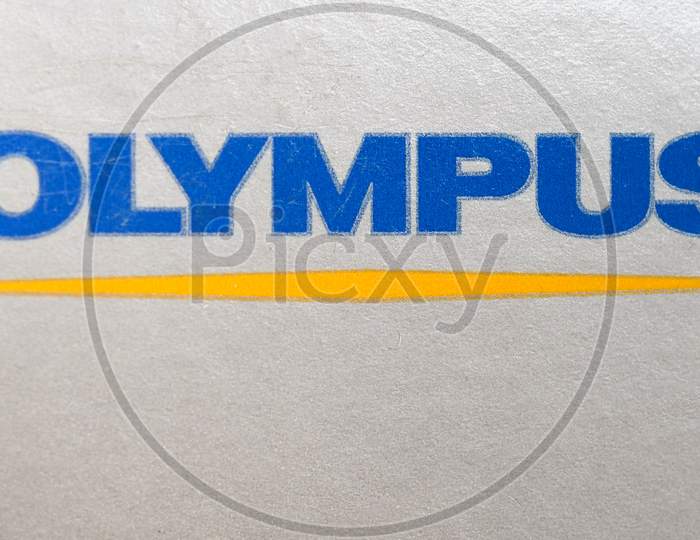 Tokyo, Japan - Circa August 2019: Olympus Sign