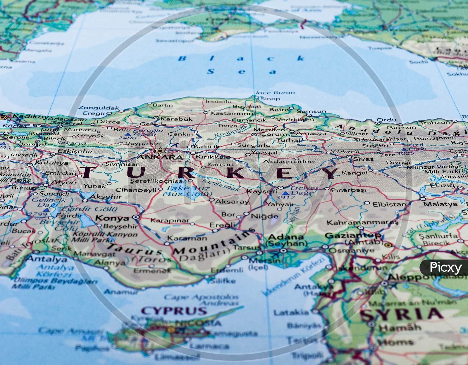 Ankara, Turkey - Circa May 2016: Map Of Turkey With Selective Focus On Name Of Country