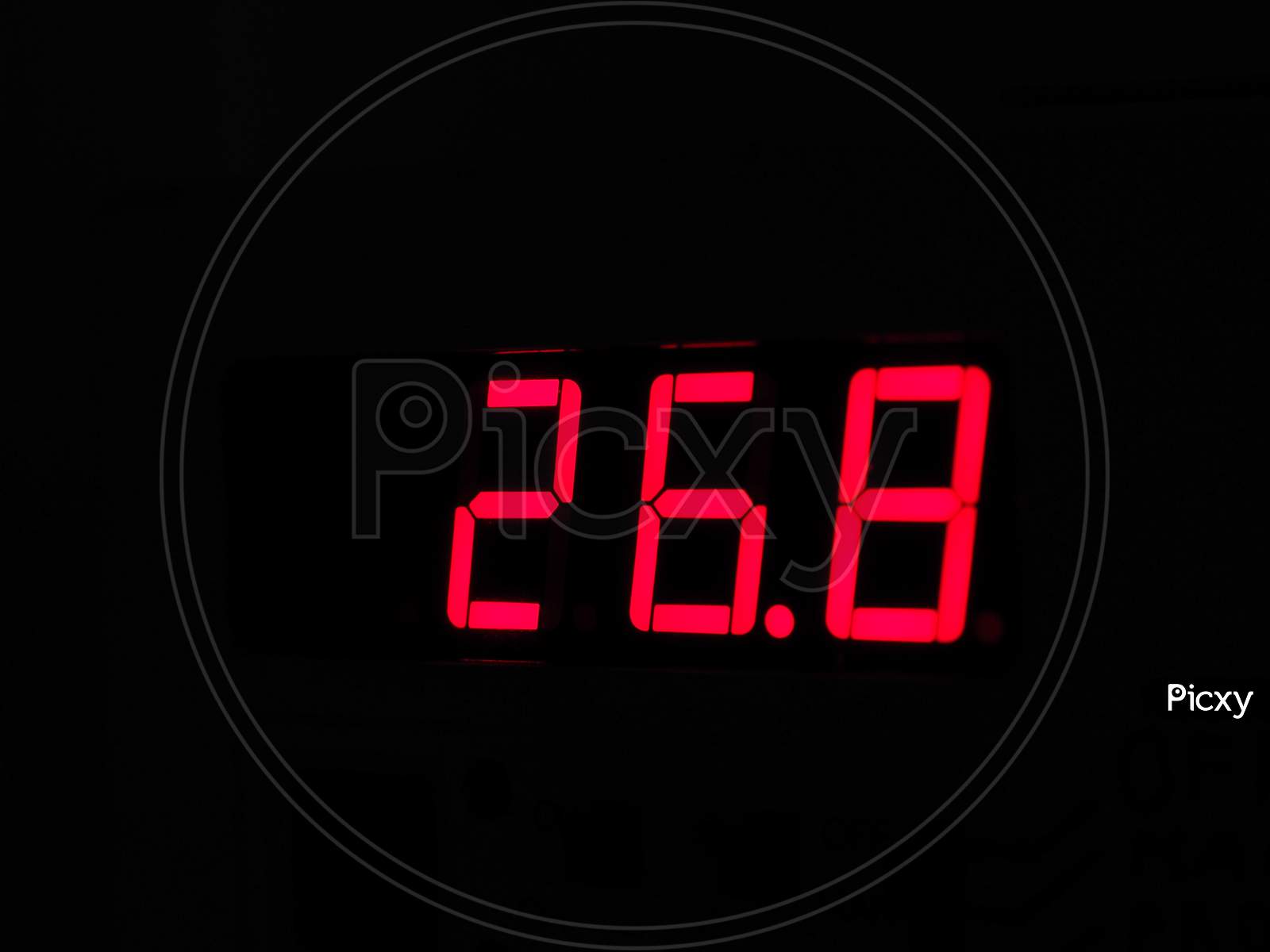 Digital Lcd Display Of Thermometer Showing Hot Temperature In Celsius Or Cold Temperature In Fahrenheit Degrees