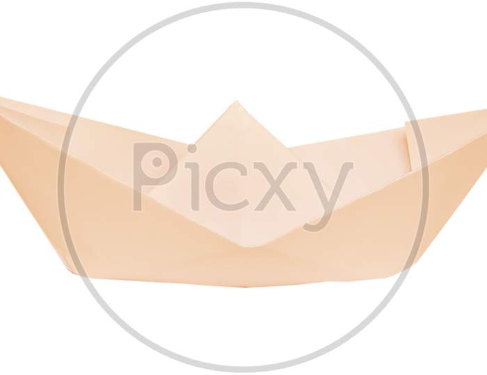 Paper Boat Isolated Over White