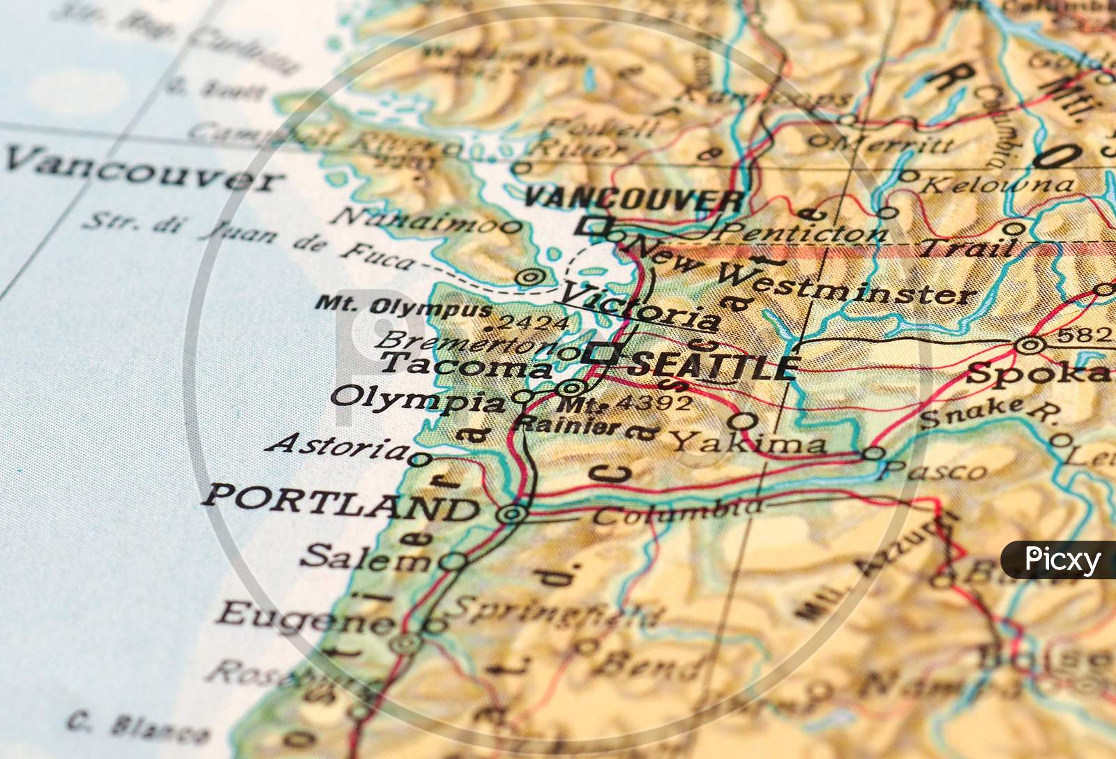 Seattle, Usa - Circa April 2016: Detail Of A Map Of The City With Selective Focus On Town Name