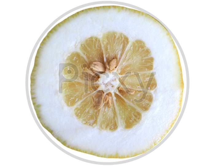 Citron Citrus Fruit Food Isolated Over White