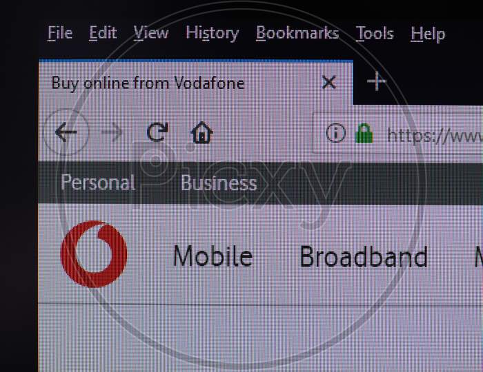 London, Uk - Circa August 2019: Vodafone Website