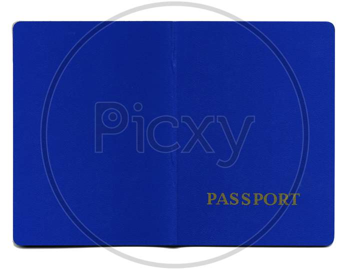 Blue Passport Isolated Over White