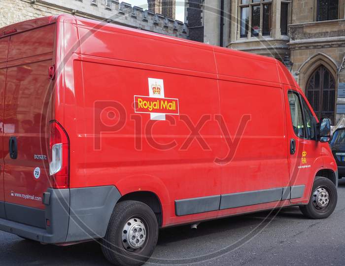 London, Uk - June 09, 2015: Red Royal Mail Van For Mail Delivery In Central London