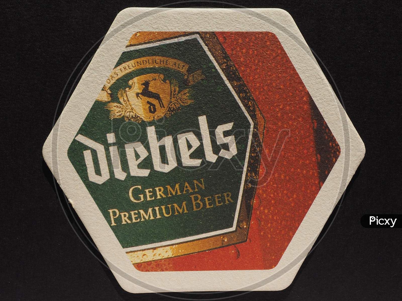 Berlin, Germany - December 11, 2014: Beermat Of German Beer Diebels