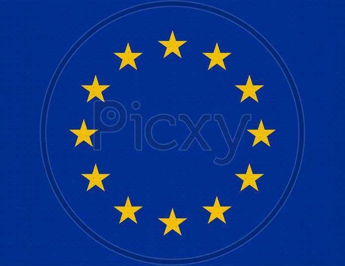 Metal Flag Of The European Union (Eu)