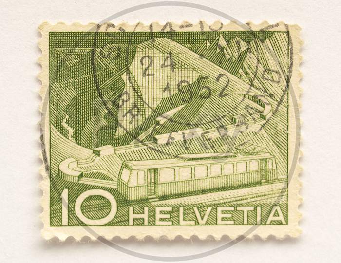 Switzerland, Circa 1952: Stamp, Switzerland, Circa 1952
