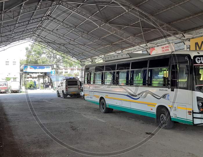 Tezpur ASTC Bus Stand where people comes from different places for Bum la pass, Tawang, Seppa, Seijosa and different places of Arunachal Pradesh and Assam