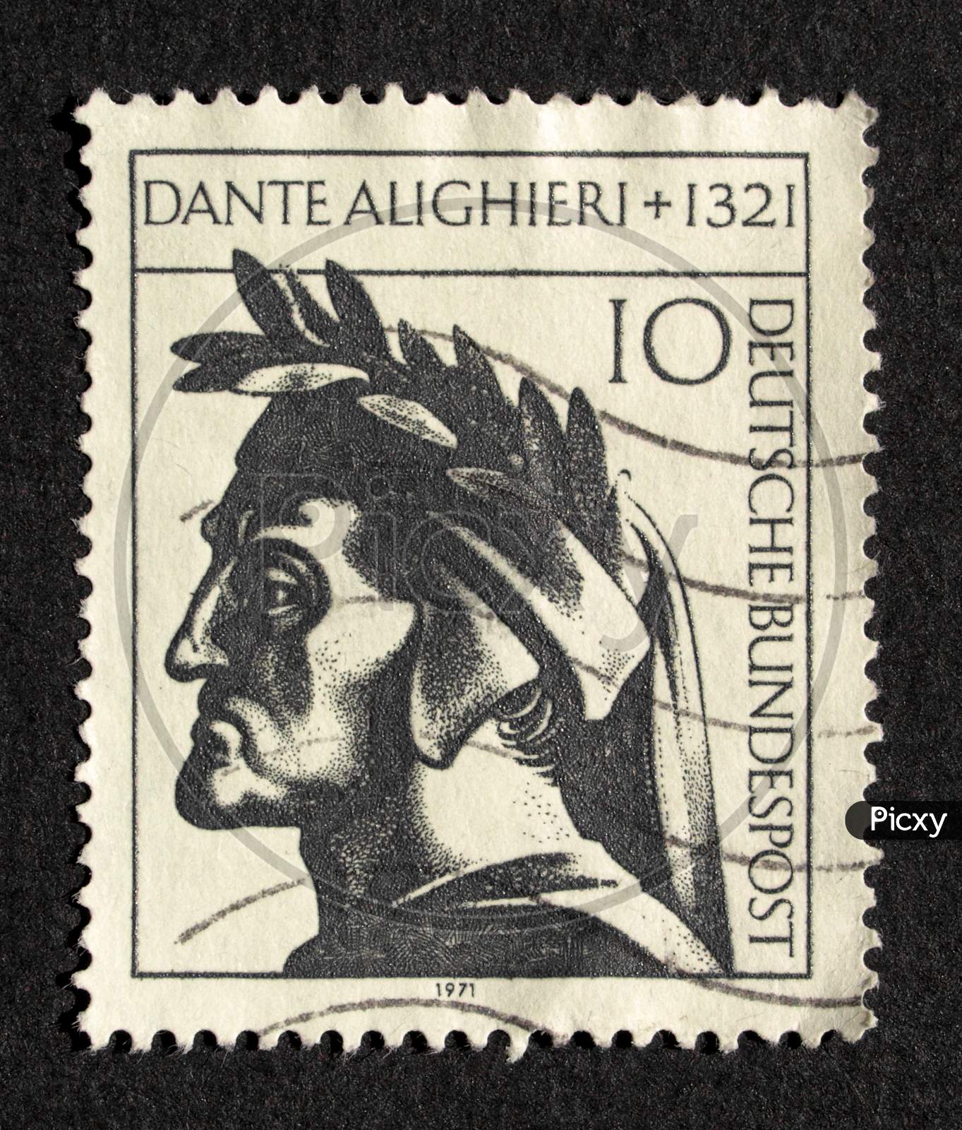 German Stamp With Italian Poet Dante Alighieri