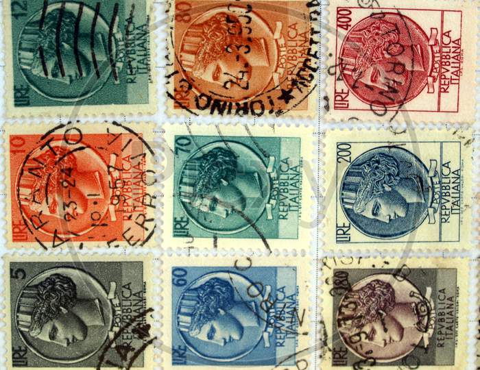 Range Of Italian Postage Stamps