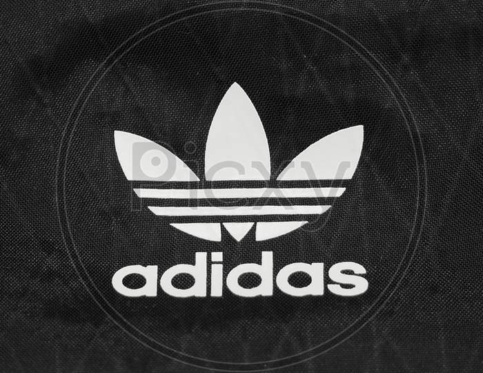 London, Uk - Circa September 2019: Adidas Sign