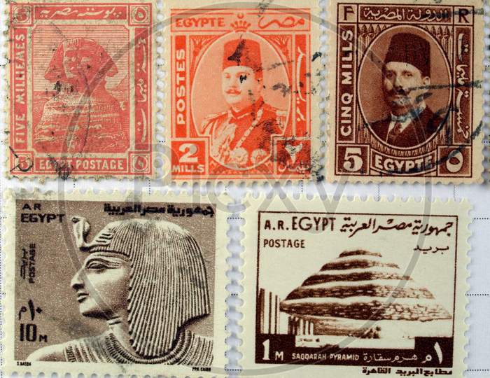 Range Of Egyptian Postage Stamps