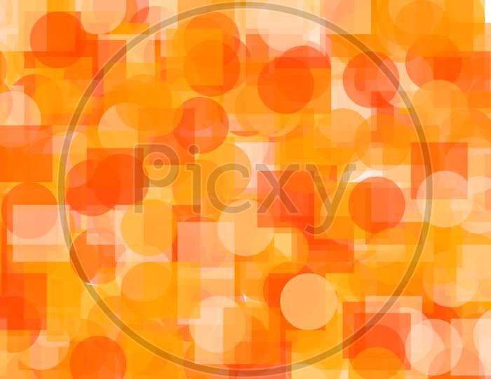 Abstract Orange Circles Squares Illustration Background