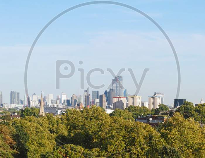 Wide Panoramic View Of London From Primrose Hill