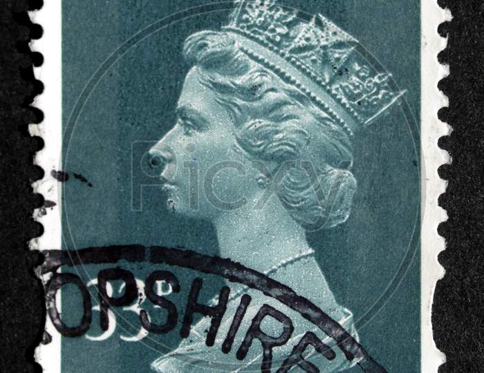 London, Uk - September 15, 2008: British Postage Stamp With Hm The Queen Elizabeth Ii