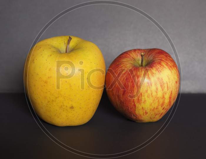 Yellow And Red Apple Fruit Food