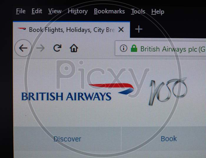 London, Uk - Circa August 2019: British Airways Sign On Website