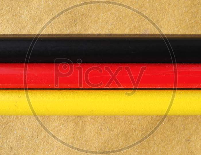 German Flag Of Germany Made With Pencil