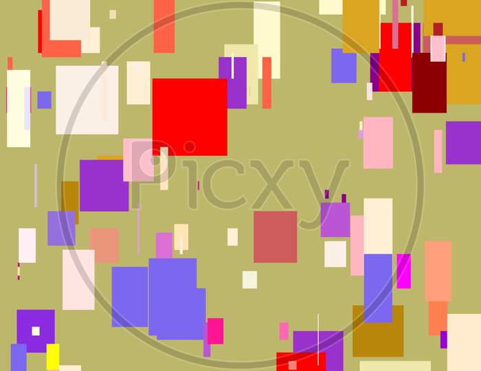 Abstract Red Pink Violet Yellow Squares Illustration Background