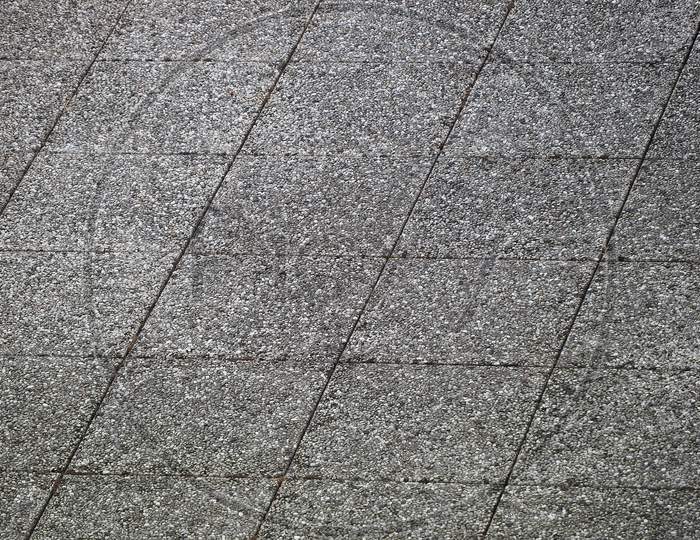 Grey Tiled Concrete Floor Background