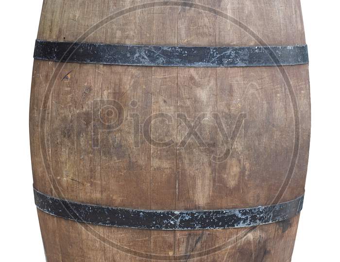 Barrel Cask For Wine Isolated Over White
