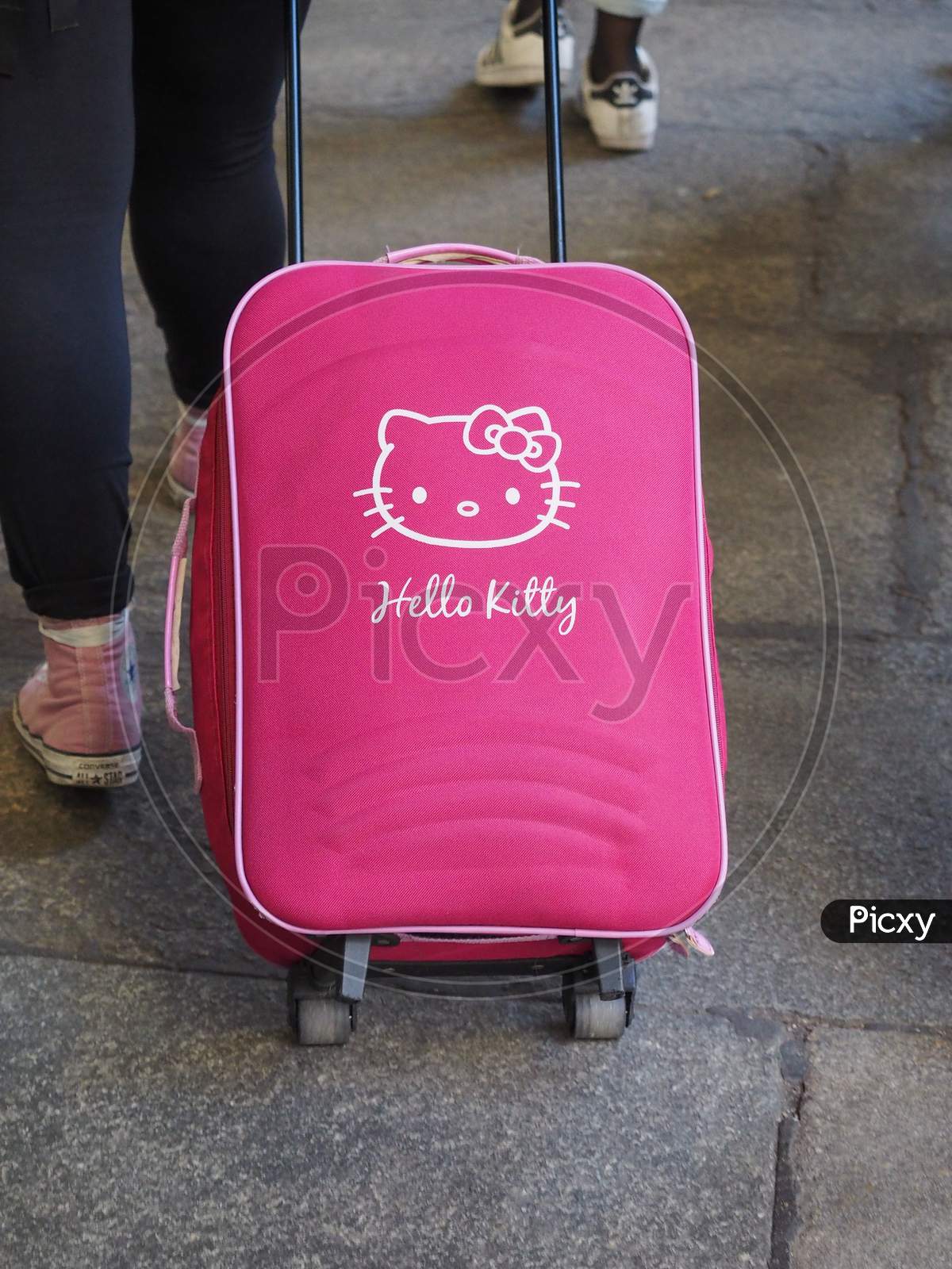 Hello Kitty Canvas Bag Pu Splicing Handbag Kawai Square Bag Cosmetic Bag  Large Capacity Storage Bag Superior Quality Gift - AliExpress