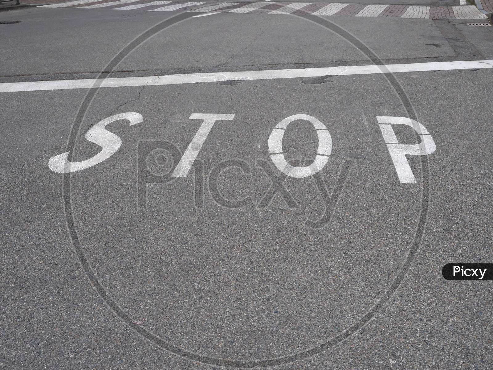 Stop Sign On Tarmac